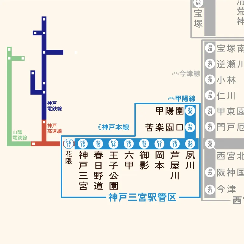 神戸三宮駅管区マップ